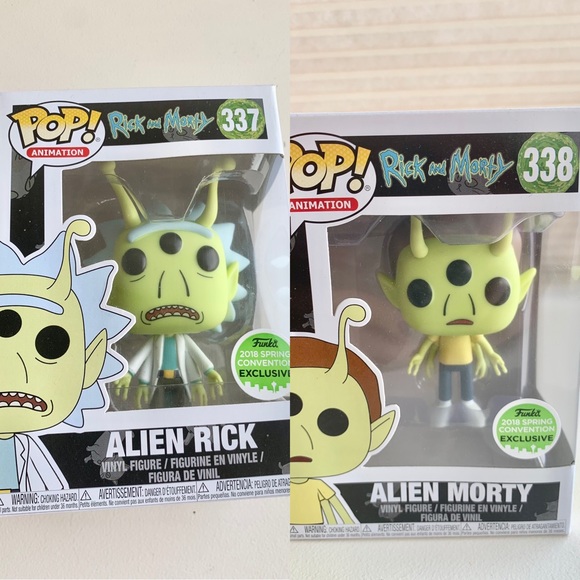 Funko POP RARE-ALIEN RICK & ALIEN MORTY #337, #338